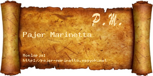 Pajer Marinetta névjegykártya